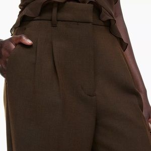aritzia “the effortless pant” high-waisted wide-leg in heather rich cocoa